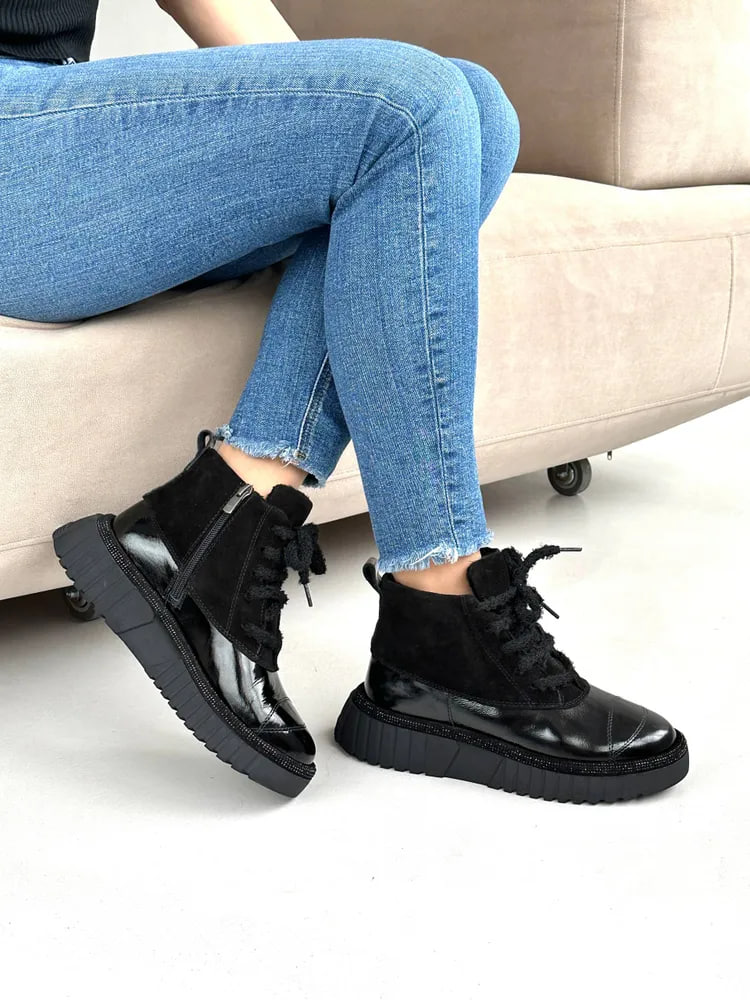 Ботинки кожаные демисезонные Evromoda 053.143EY S.A